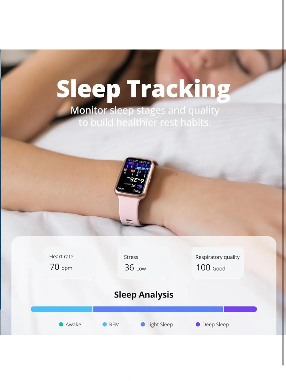Fitness Tracker watch 1.47” HD smart band 24/7 heart rate &spO2 tracking